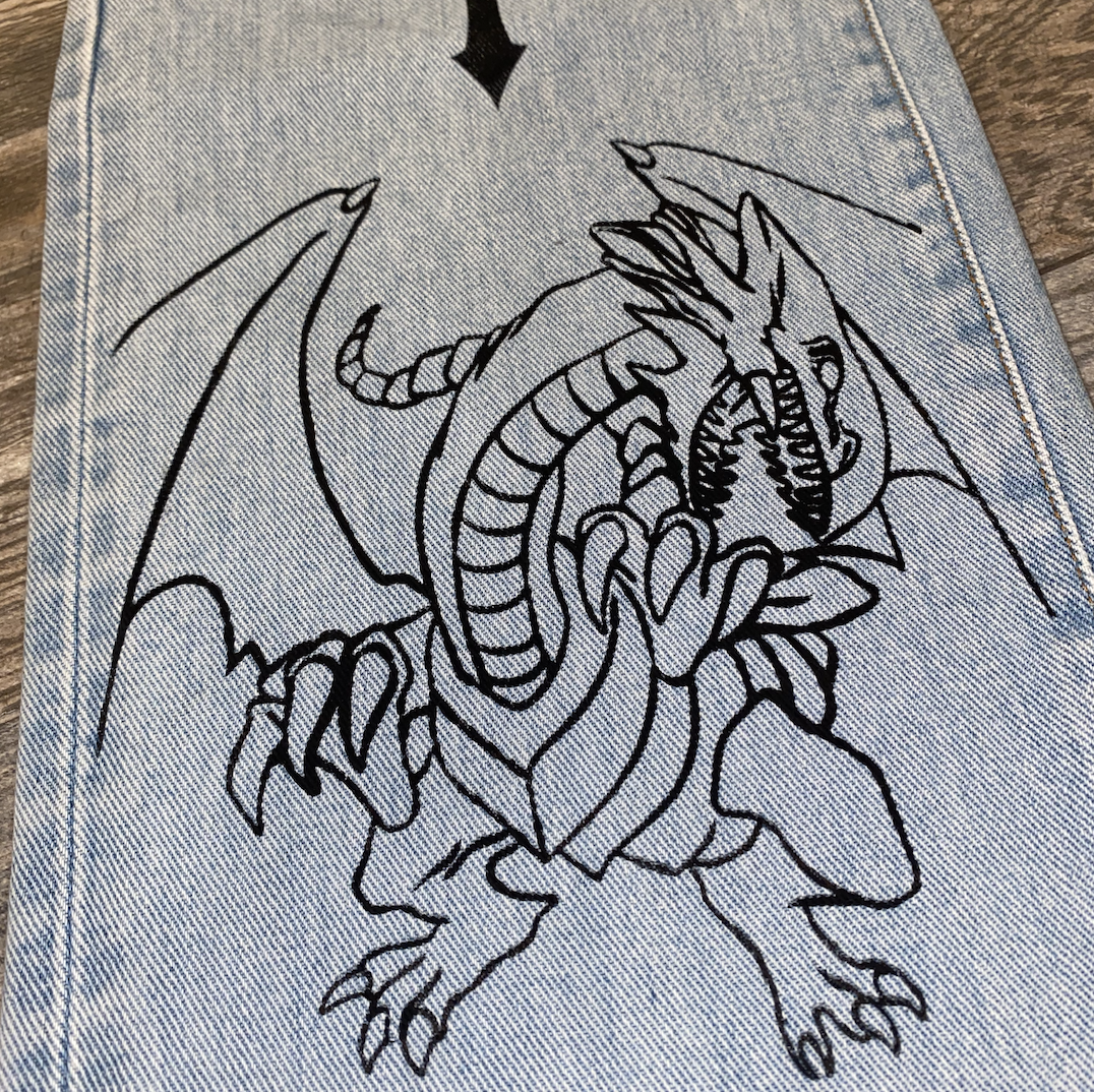 BLUE EYES ASCENDED DRAGON JEANS